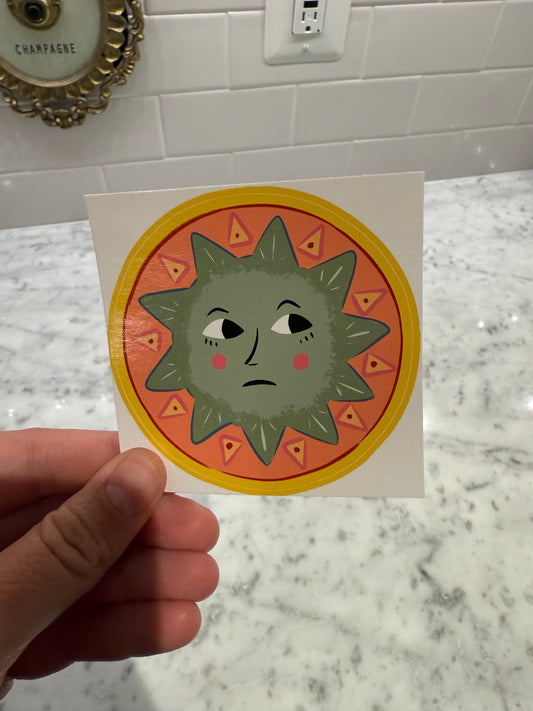 Green Sun Sticker