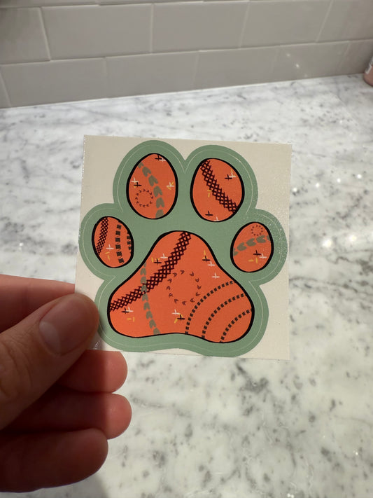 Orange paw print